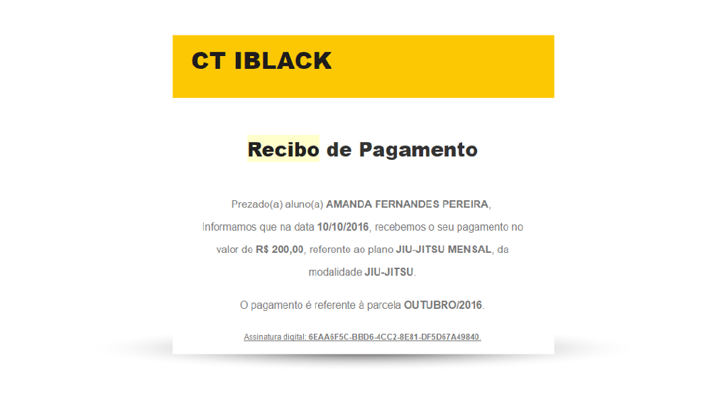 Imagem de um recibo de pagamento