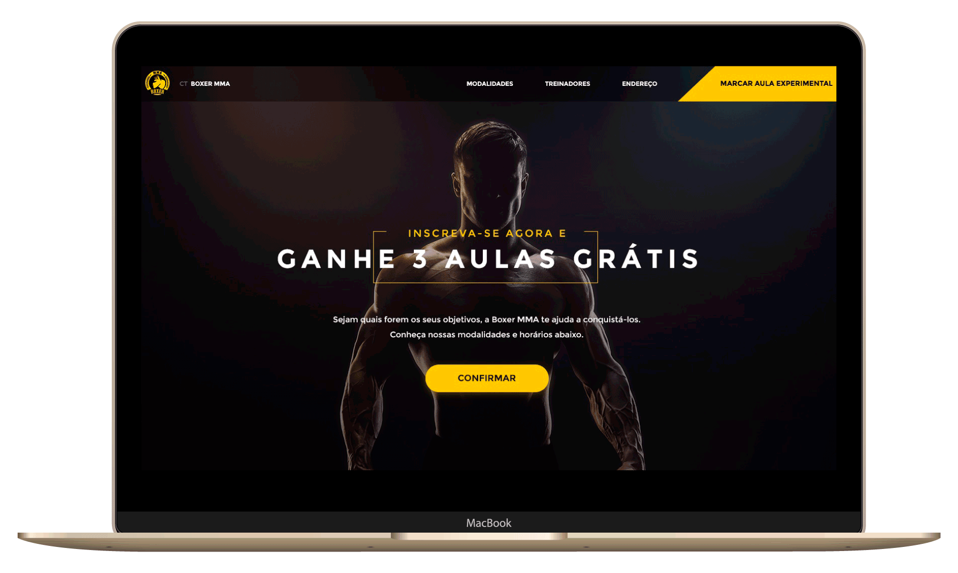 Foto da capa do site da academia